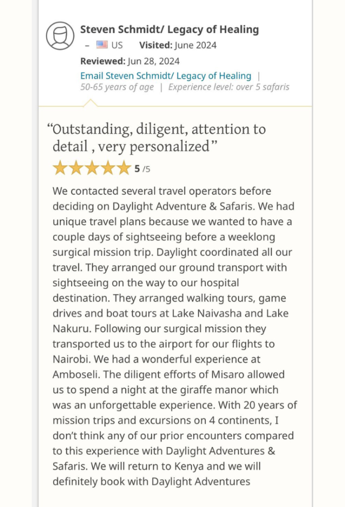 14 Safaribookings Daylight Adventures Positive Review