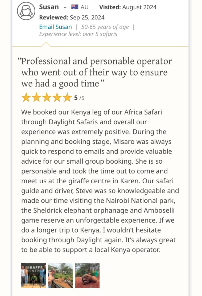 19 Safaribookings Daylight Adventures Positive Review