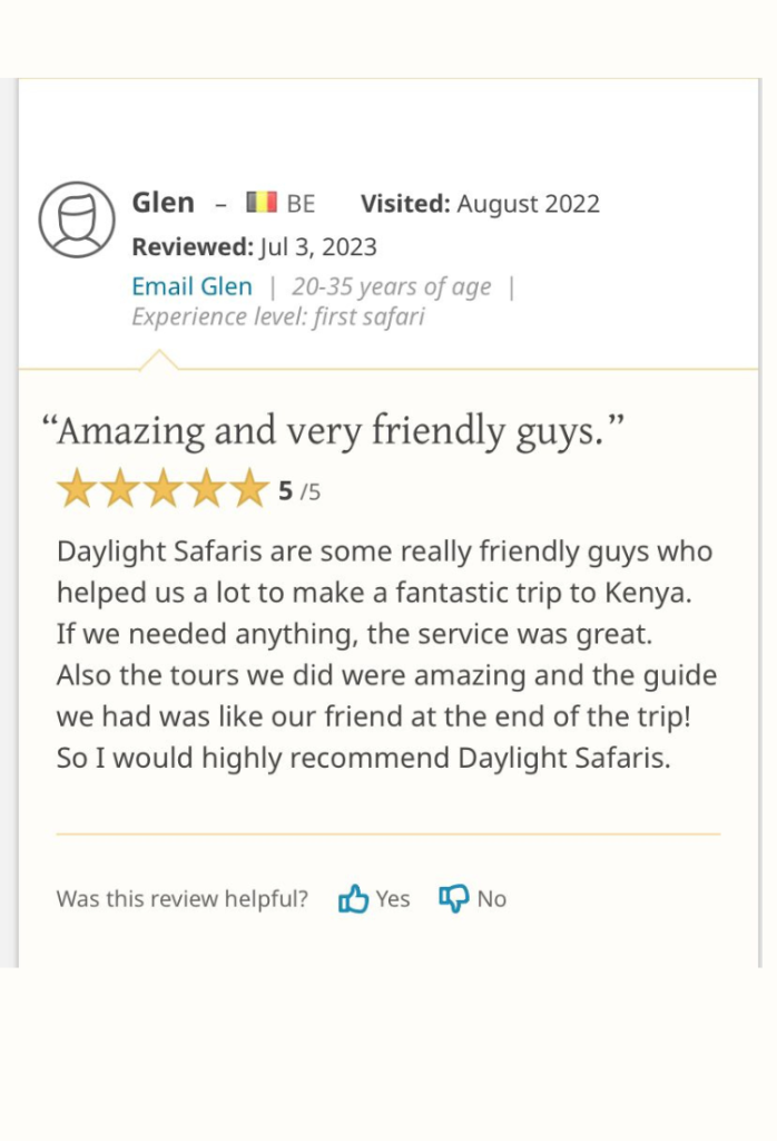 3 Safaribookings Daylight Adventures Positive Review