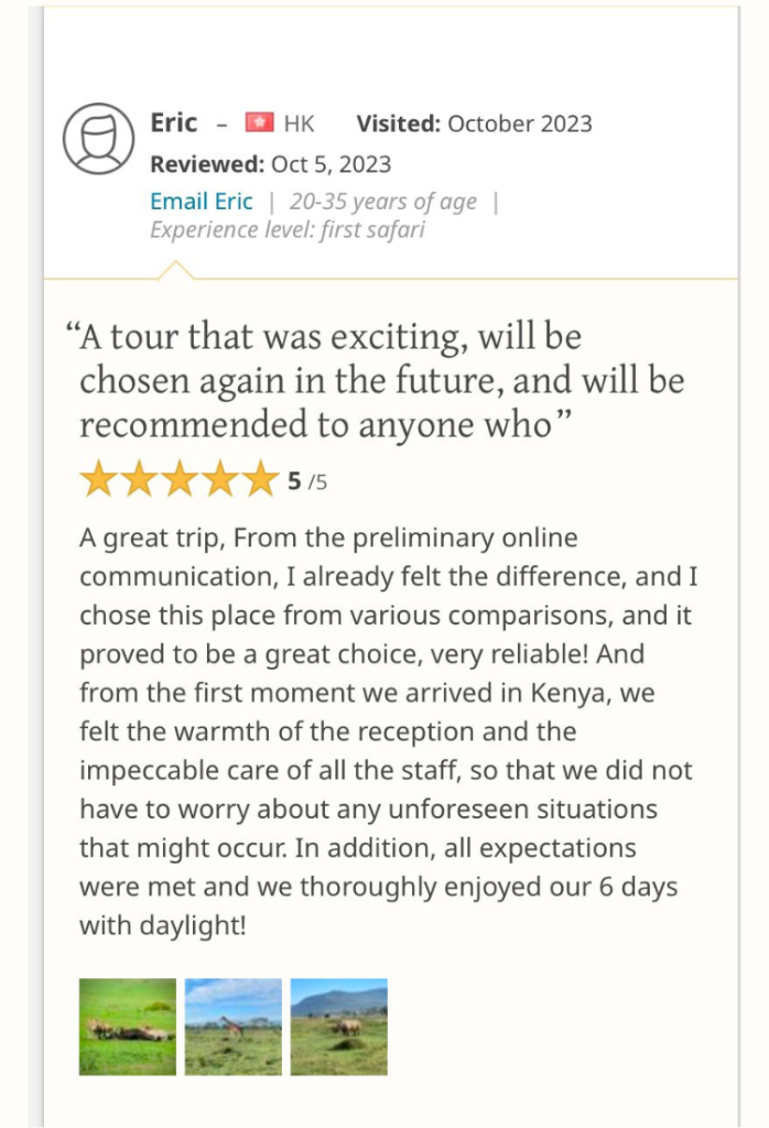 6 Safaribookings Daylight Adventures Positive Review