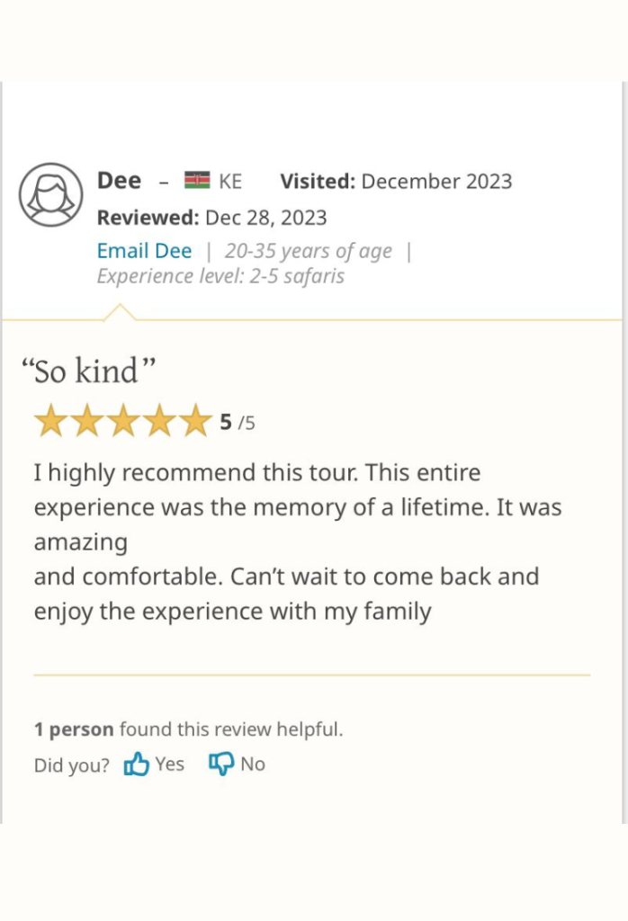 8 Safaribookings Daylight Adventures Positive Review