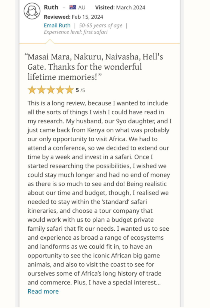 9 Safaribookings Daylight Adventures Positive Review
