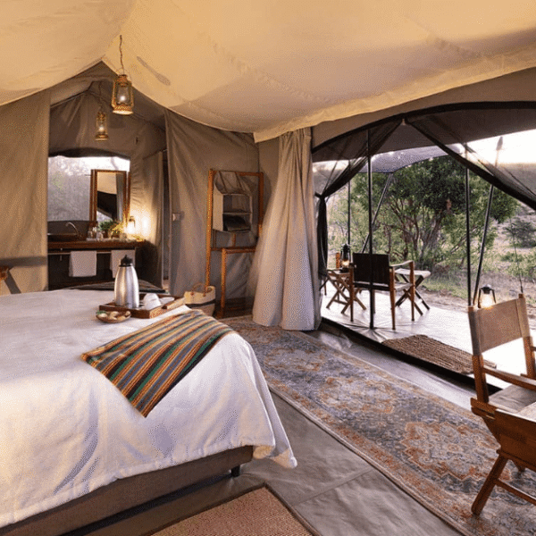 Luxury tented camp in the wilderness during a private safari in Kenya with Daylight Adventures-min