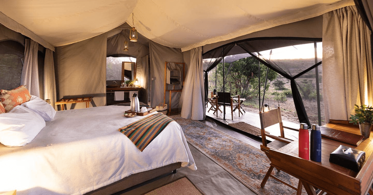 Luxury tented camp in the wilderness during a private safari in Kenya with Daylight Adventures-min